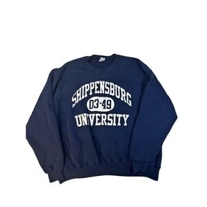 Vintage Russell Athletic Shippensburg University Sweatshirt Navy Blue XXXL FLAW